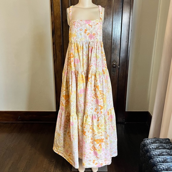 Free People Park Slope Retro Floral Maxi Dress Sz Small - Picture 4 of 12